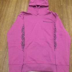 Pink chrome hearts hoodie