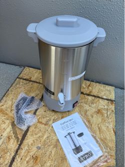SYBO Commercial Grade Stainless Steel Percolate Coffee Maker Hot Water Urn for Catering, 30-Cup, 4.5L, Grey