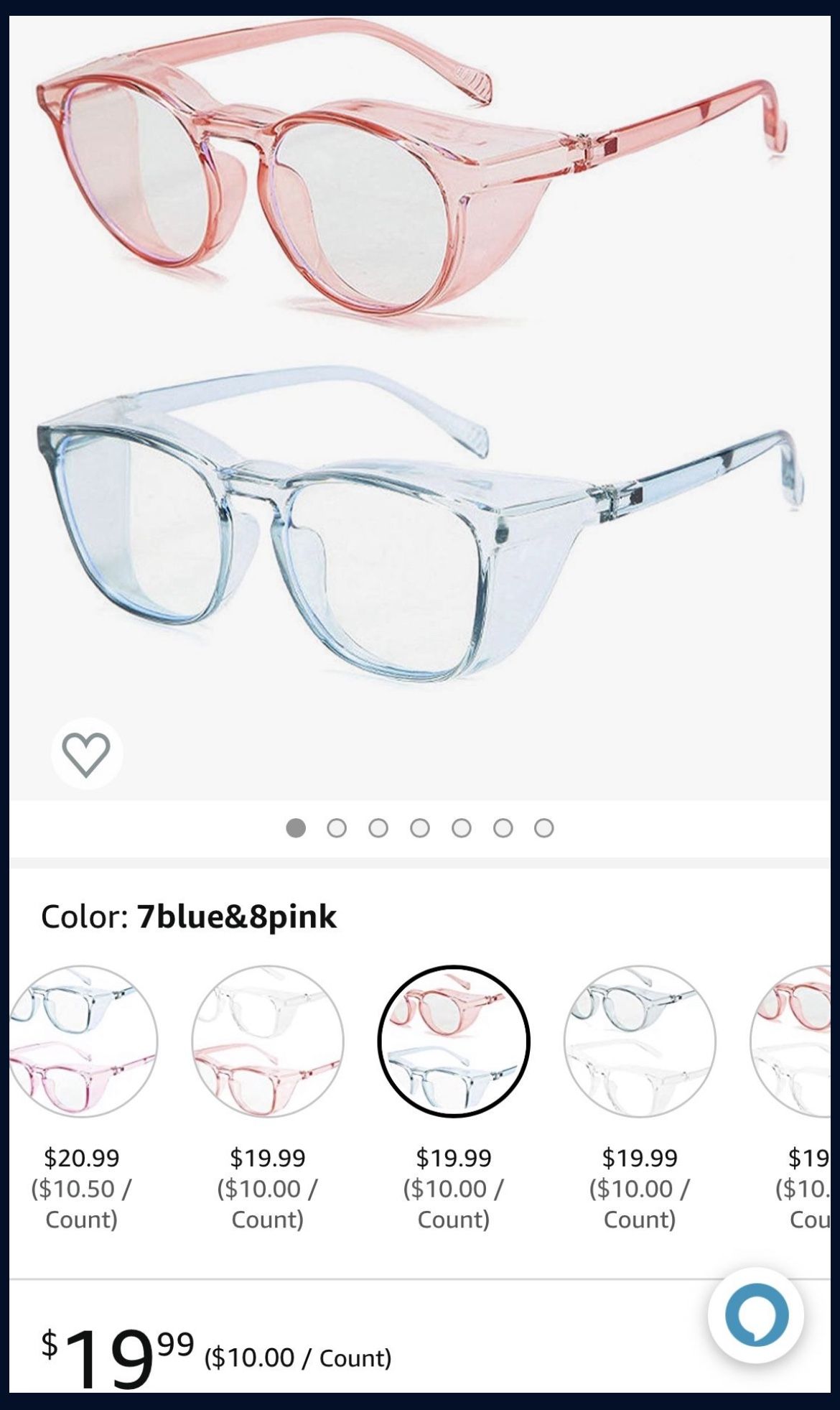 Anti-fog safety glasses blue light blocking glasses women's safety goggles UV400 With side guard protection