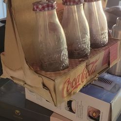 6 Pack Glass Antique Coca-Cola Bottles New 