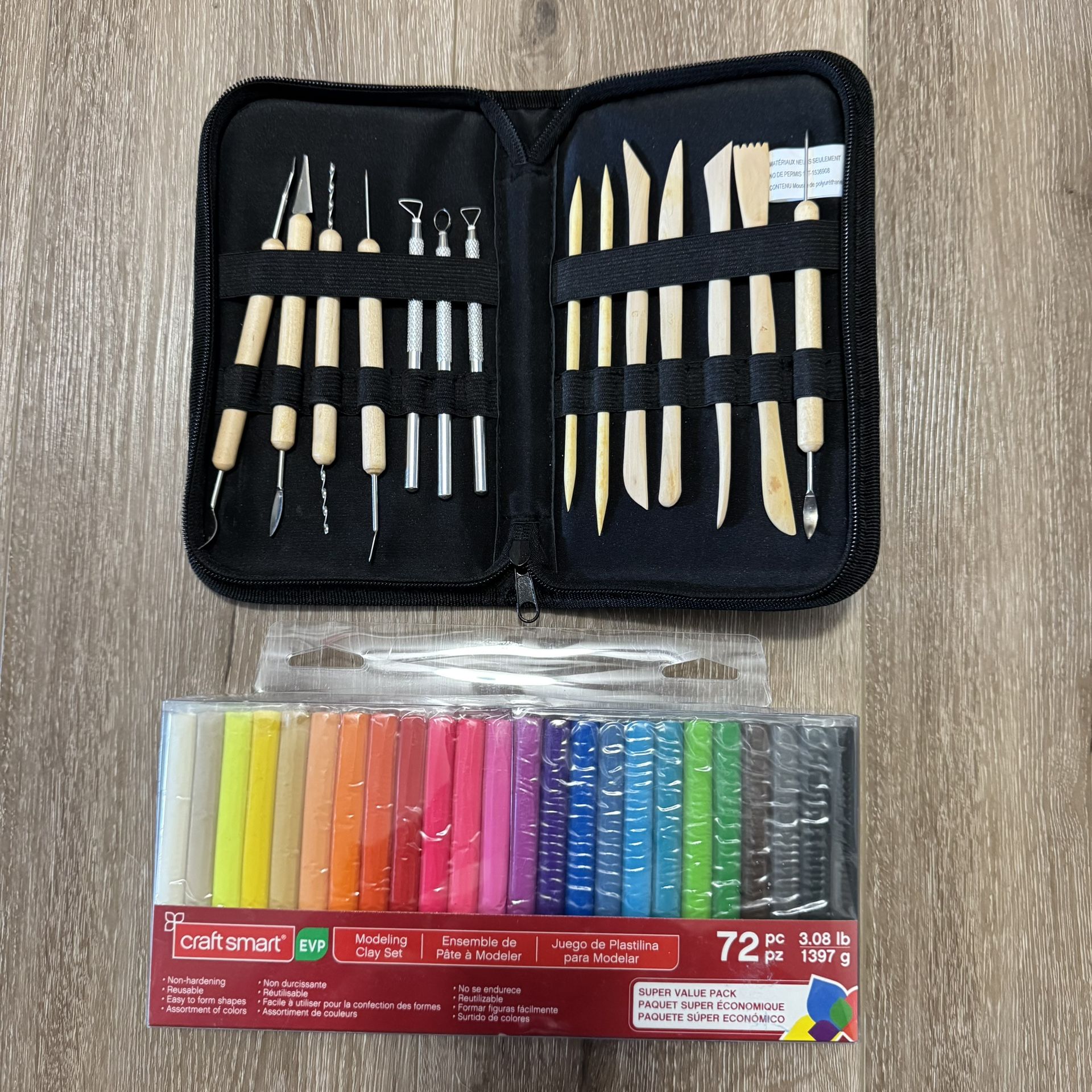NEW Modeling Clay 72 Pieces & Tool Set 15 Pieces Pottery Crafts