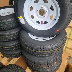 New 205/75/15 Trailer Tire Wheel Mounted 15x6 Rim On 5x4.5 Bilt Patten 5 Lug Llanta Y Rin Para Traila 