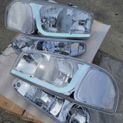 01-06 Sierra Yukon Denali LED Headlights Luces Micas Calaveras Faros Faroles Focos Headlamps 
