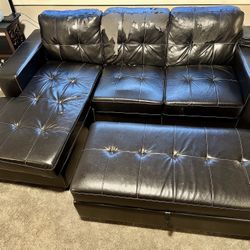 FREE Couch and Ottoman, Black