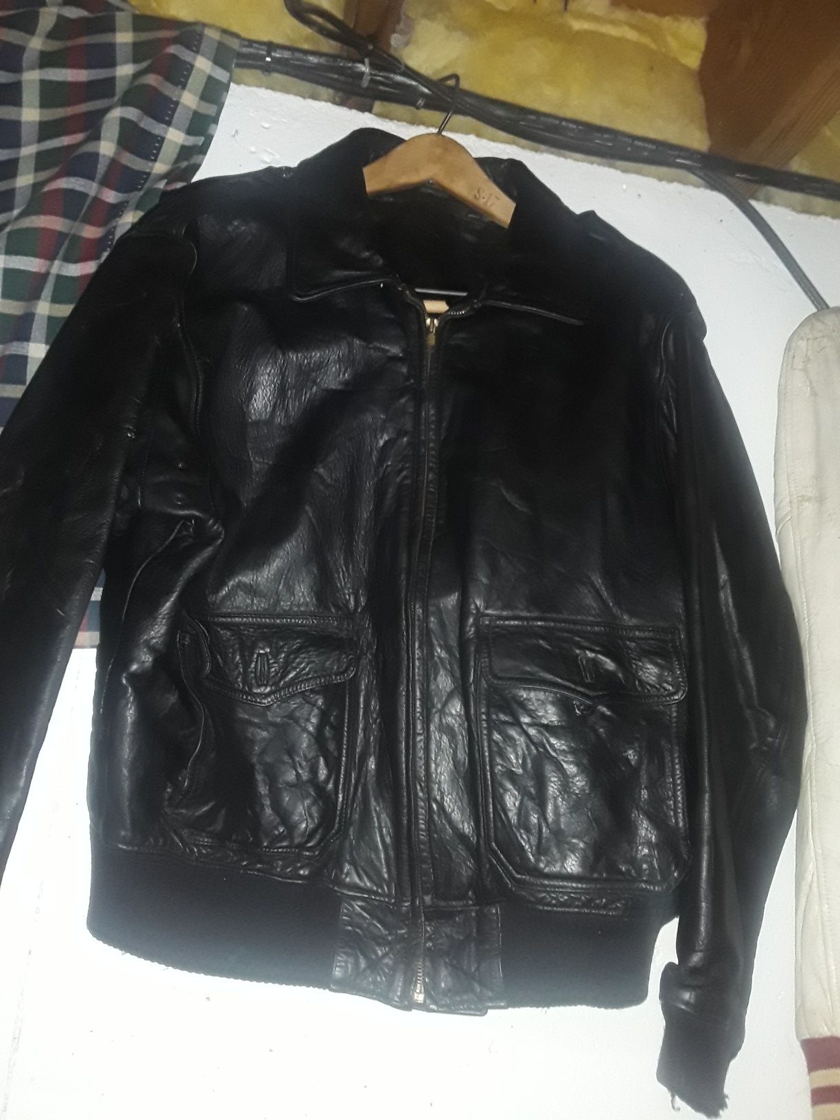 Vintage Men's bomber jacket leather medium wilson leathers