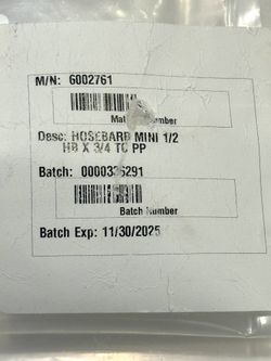 Polypropylene (PP) Pharmaceutical Fittings - 1/2 Hose Barb X 3/4 Tri-clamp