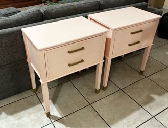 Pink All Wood Matching NightStand  ( Set )