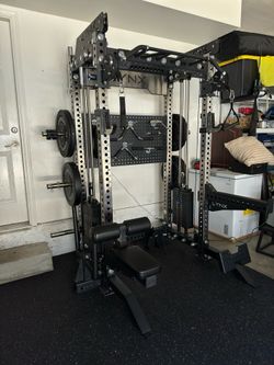 FREE DELIVERY🟢Two In One Home Gym🟢 Functional Trainer🟢Squat Rack🟢Cable Machine 