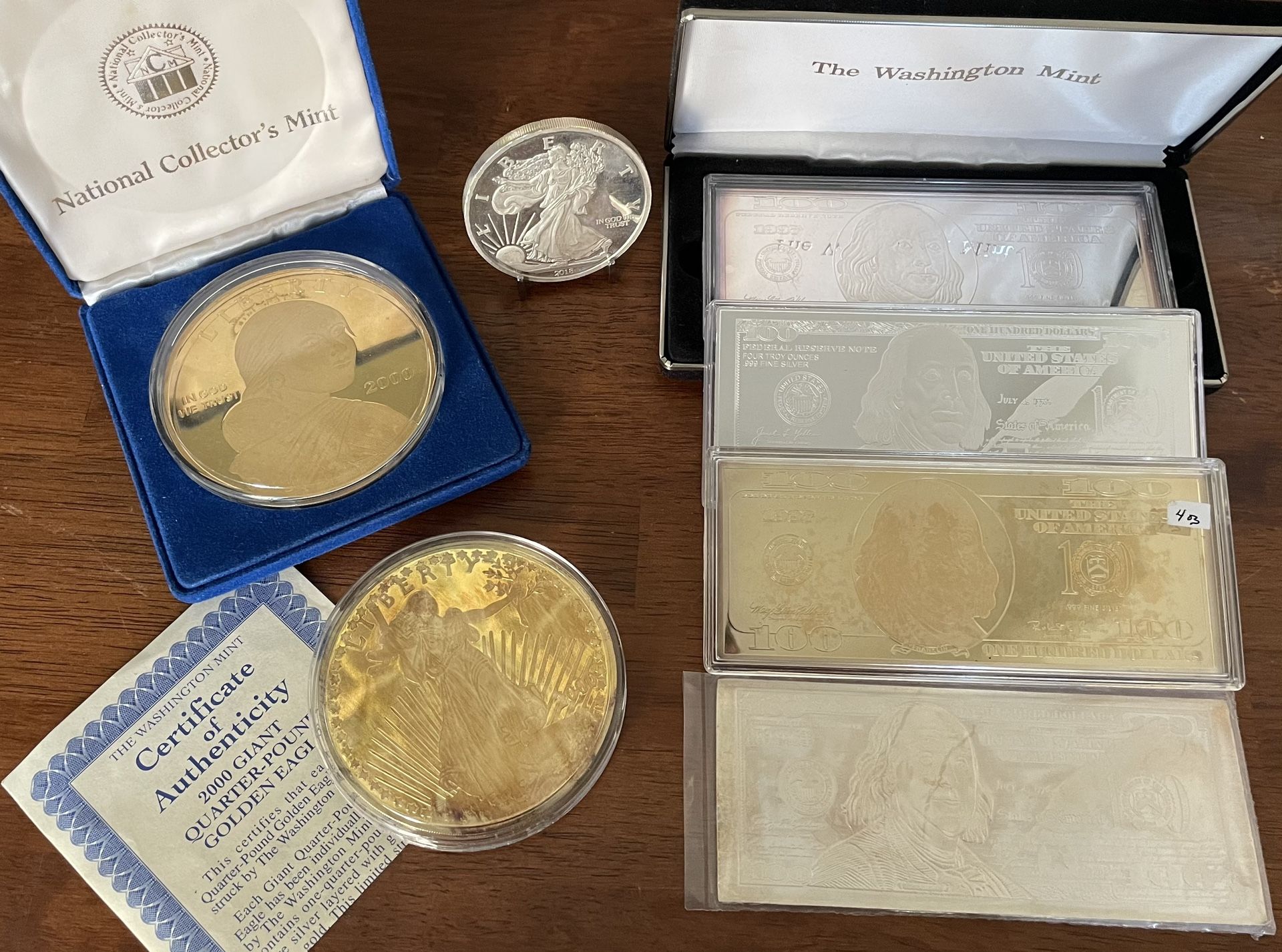 .999 Silver Tribute Rounds & C-Notes