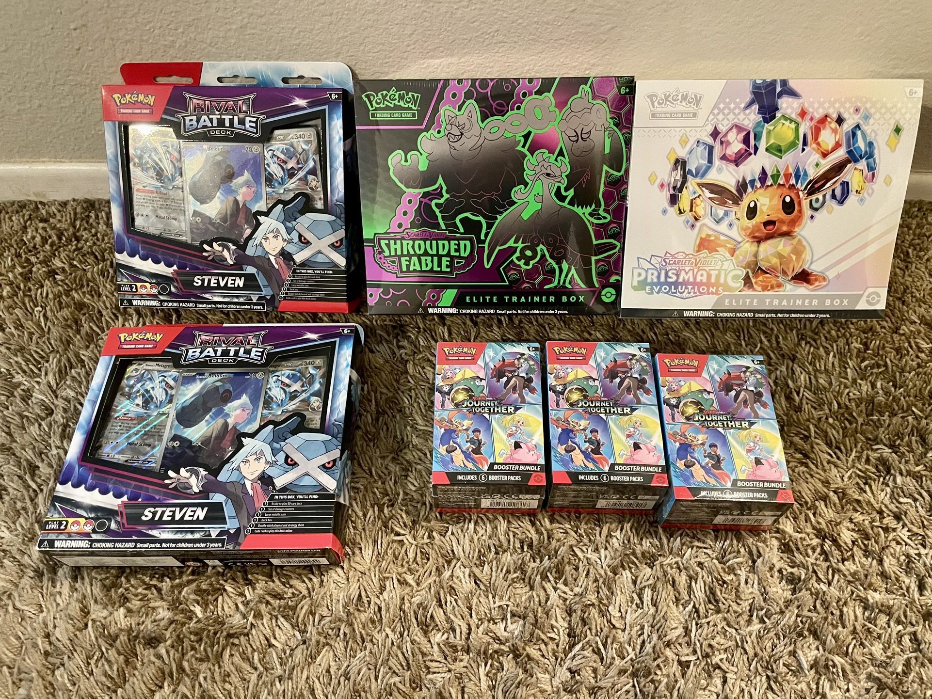Pokemon Scarlet & Violet - Prismatic Evolutions, Shrouded Fable and Journey Together Booster Bundle