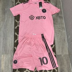 Futbol Lionel Messi Inter Miami CF home jersey and shorts set XL