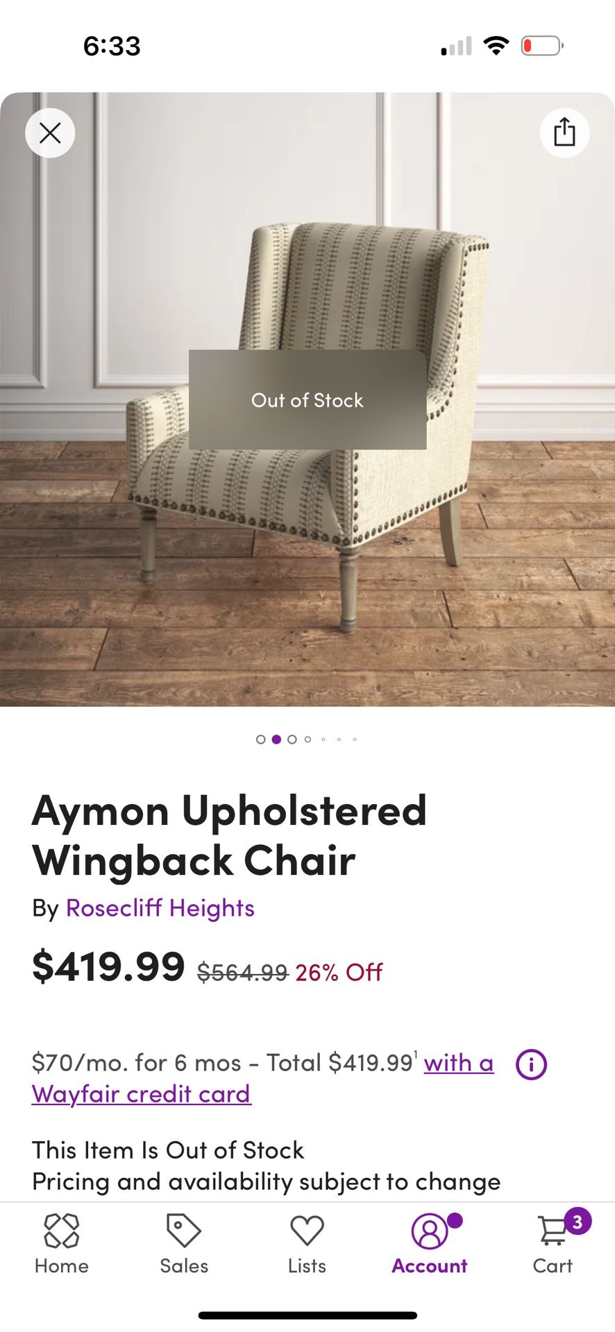 Aymon Upholstered Wingback Chair