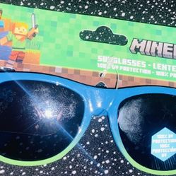 BOYS Minecraft Blue & Green Graphic Designed Sunglasses 