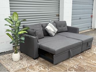 🔥 Sofa Bed Sectional w/ Chaise + Storage | FREE Delivery | Clean & Like New 🔥