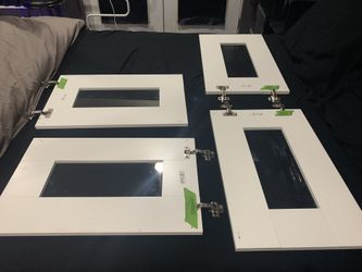 Set of 4 Ikea Besta Vara Glass Doors 23 1/2" x 15″ - White