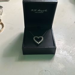 Diamond Heart 18” Pendant Necklace From R. H. Macy & Co. Fine Jewelry