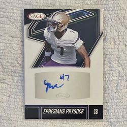 2025 SAGE HIGH SERIES #A-EP EPHESIANS PRYSOCK AUTO CB HUSKIES COLLEGE FOOTBALL