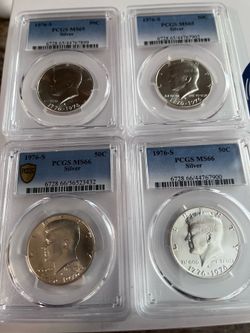 1976 S Kennedy Silver Half Dollars (4 pieces)
