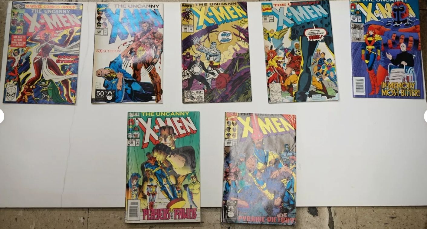 LOT OF 7 MARVEL X MEN COMICS 280 299 273 248 309 276 147 COLLECTIBLE. GOOD CONDITION.