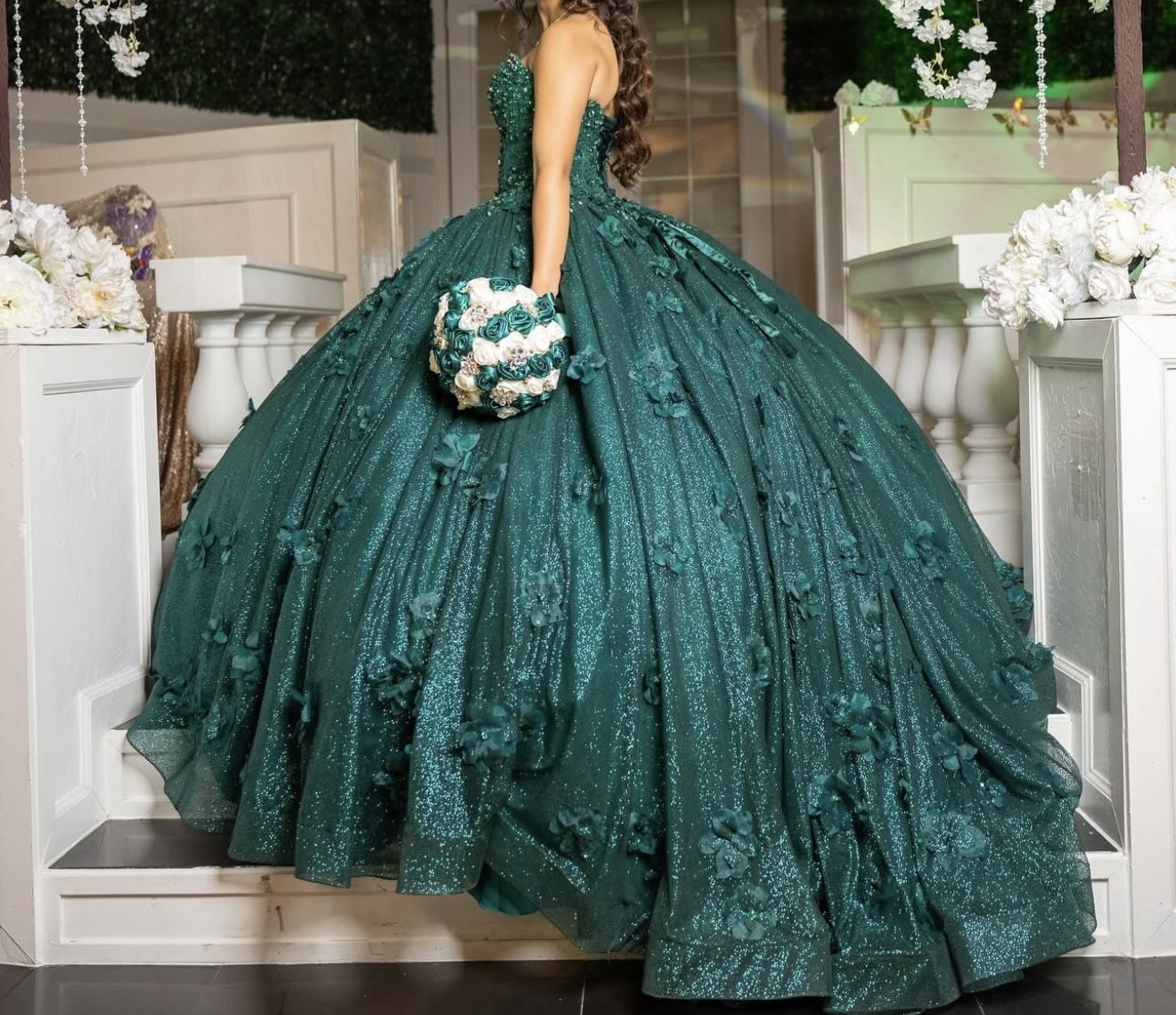 Emerald Green Quince Sweet 16 Dress
