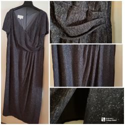 Oleg Cassini Black Glittery Gown-22W