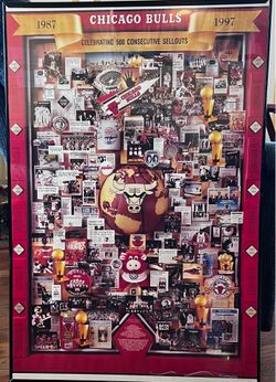 Chicago Bulls 500 consecutive sellouts poster 36” x 24”
