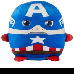 Marvel Cuutopia 10-In Captain America Plush Character, Soft Rounded Pillow Doll For 3 Years & Up