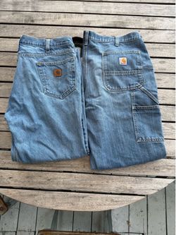 vintage blue denim Carhartt carpenter jeans