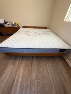 A European King Bed Frame and Setra perfect sleeper mattress king