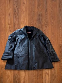 Vintage Phase 2 Mens Black Leather Jacket Medium Biker Grunge Heavyweight Coat