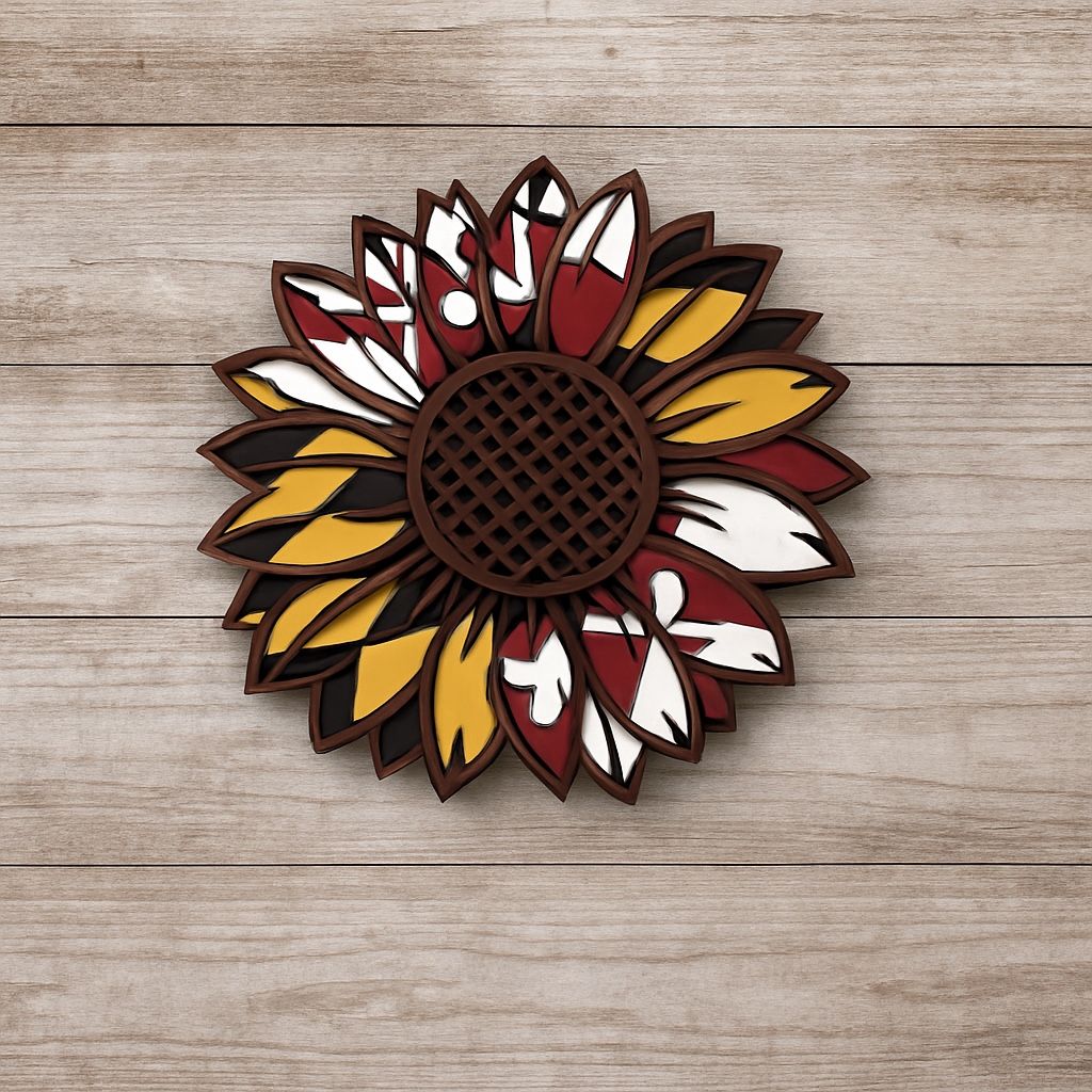 Maryland Flag Sunflower Wall Art β 10β Laser Cut Decor