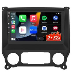 Car Stereo for Chevy Silverado GMC Sierra 2014-2018,10 inch Touch Screen Android 13 2GB+32GB Car Radio with CarPlay/Android Auto/BT/GPS/FM Support Ste