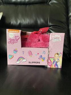 Nickelodeon Girls Jojo Siwa Furry Slipper Pink New In Box