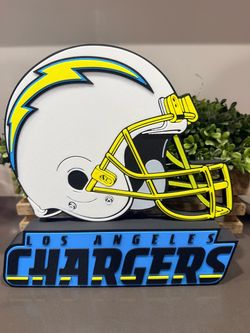 LA chargers helmet display sign