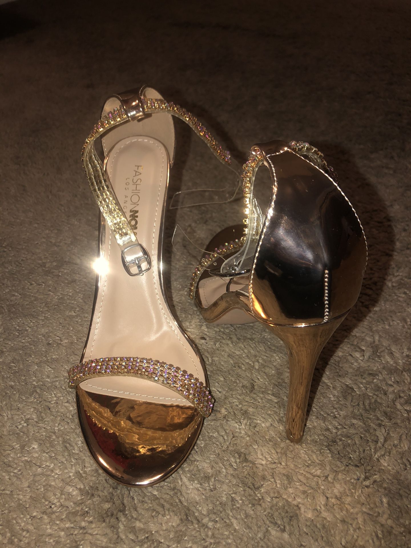 fashion nova rose gold heels