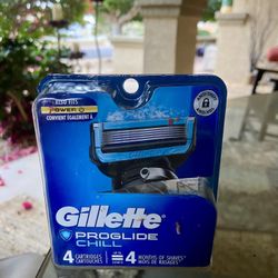 Gillette ProGlide Chill Razor Refills for Men, 4 Blade Refills. New/unopened. 
