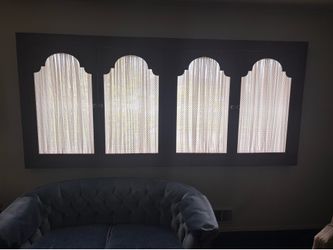Custom window treatments hi ranch living room/dining room