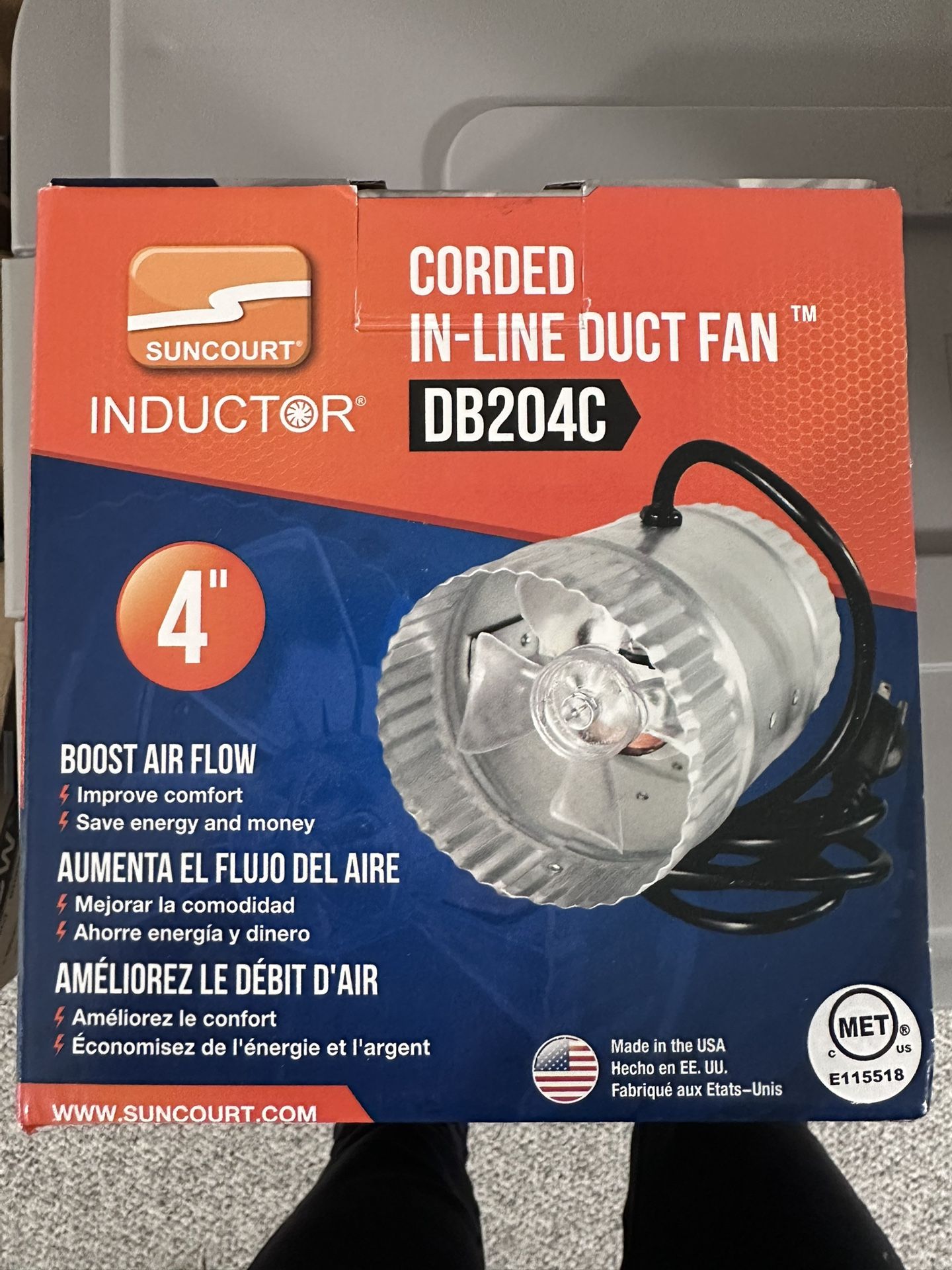 Corded In-line Duct Fan