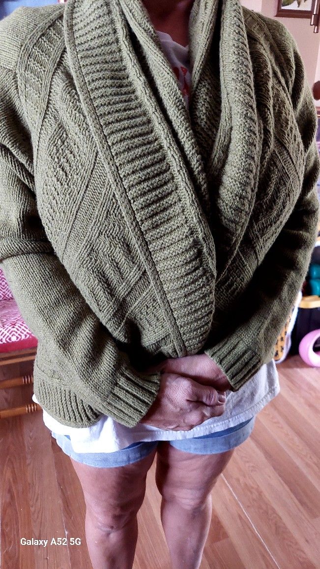 Snuggle into this Comfy Land's End Cardigan Sweater
Land's End Shawl Collar Cable Knit Cardigan Sweater