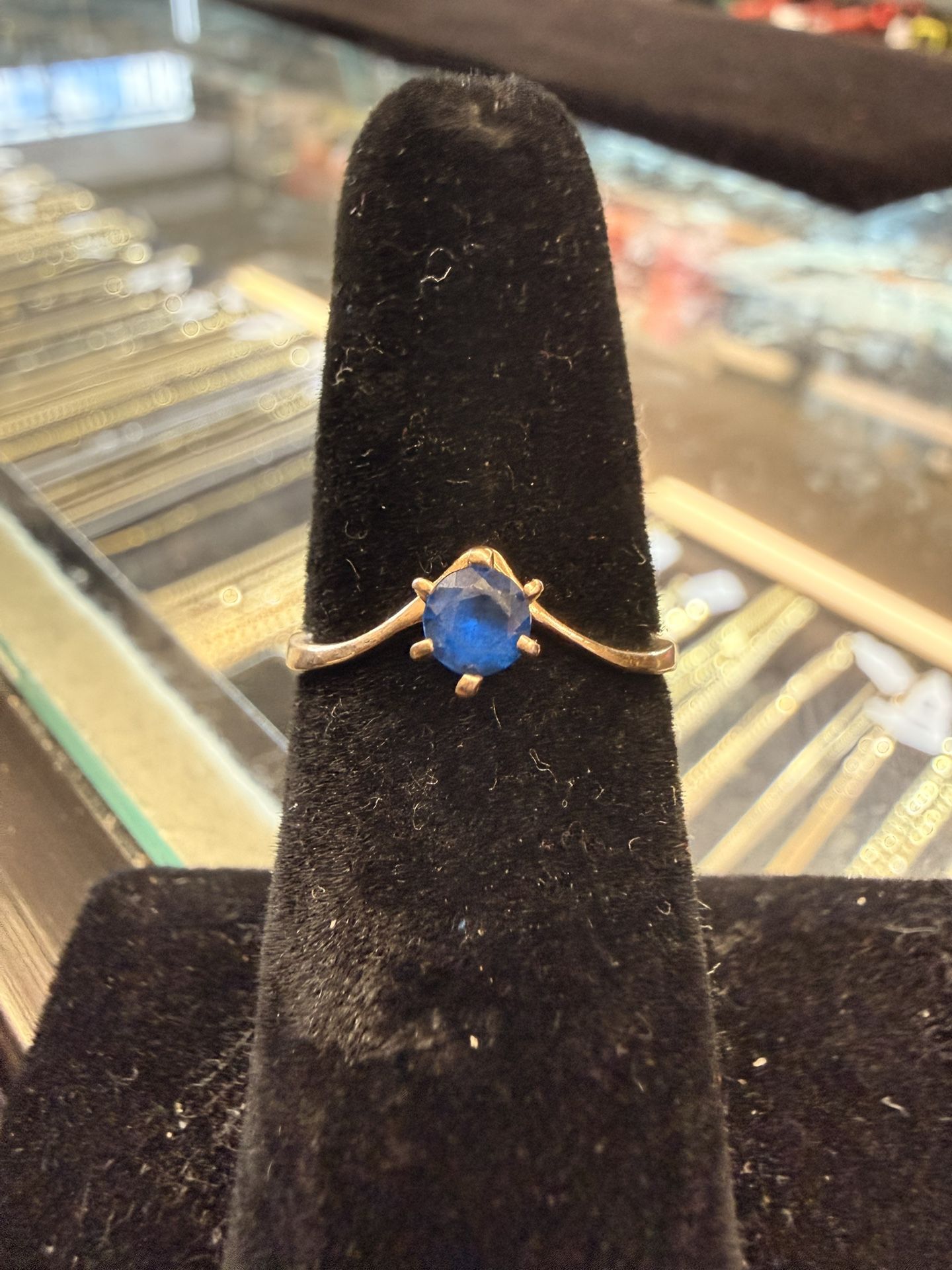 14KT Gold Ring W/ Blue Stone 39865-1