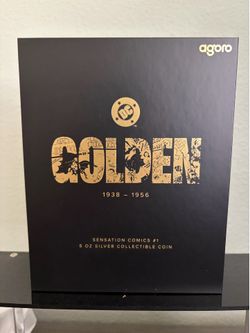 DC Golden 5 oz Gold Plated Silver
