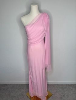 Pink One-Shoulder Chiffon Maxi Dress