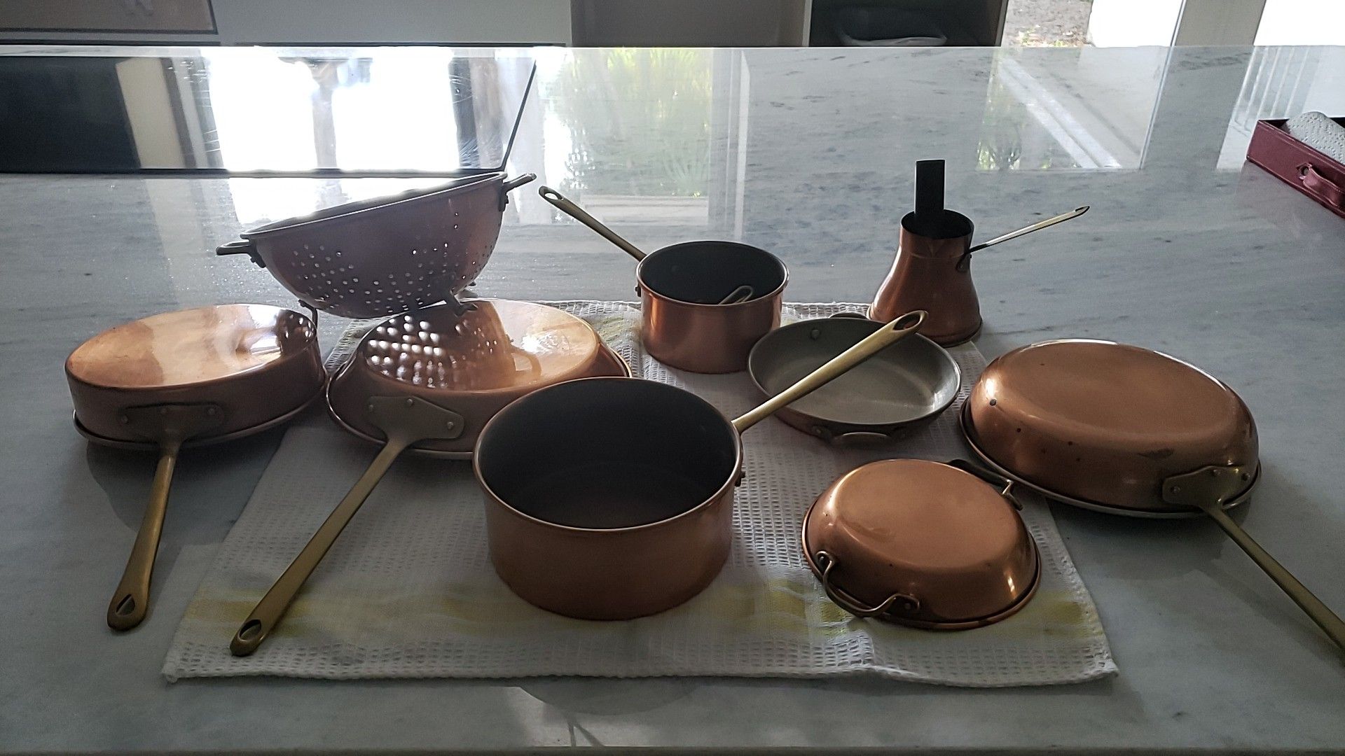 9 Piece Paul Revere Copper Pots & Pans Set