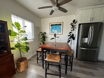 Expandable Wooden Table & Stools