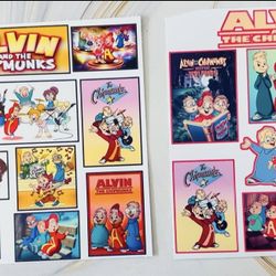 Alvin and the Chipmunks Sticker Sheets – Set of 2 | 7.5” x 7.5” | Vintage Style