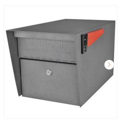 BRAND NEW IN BOX Mail Boss Mail Manager Locking Post-Mount Mailbox with High Security Reinforced Patented Locking System, Granite