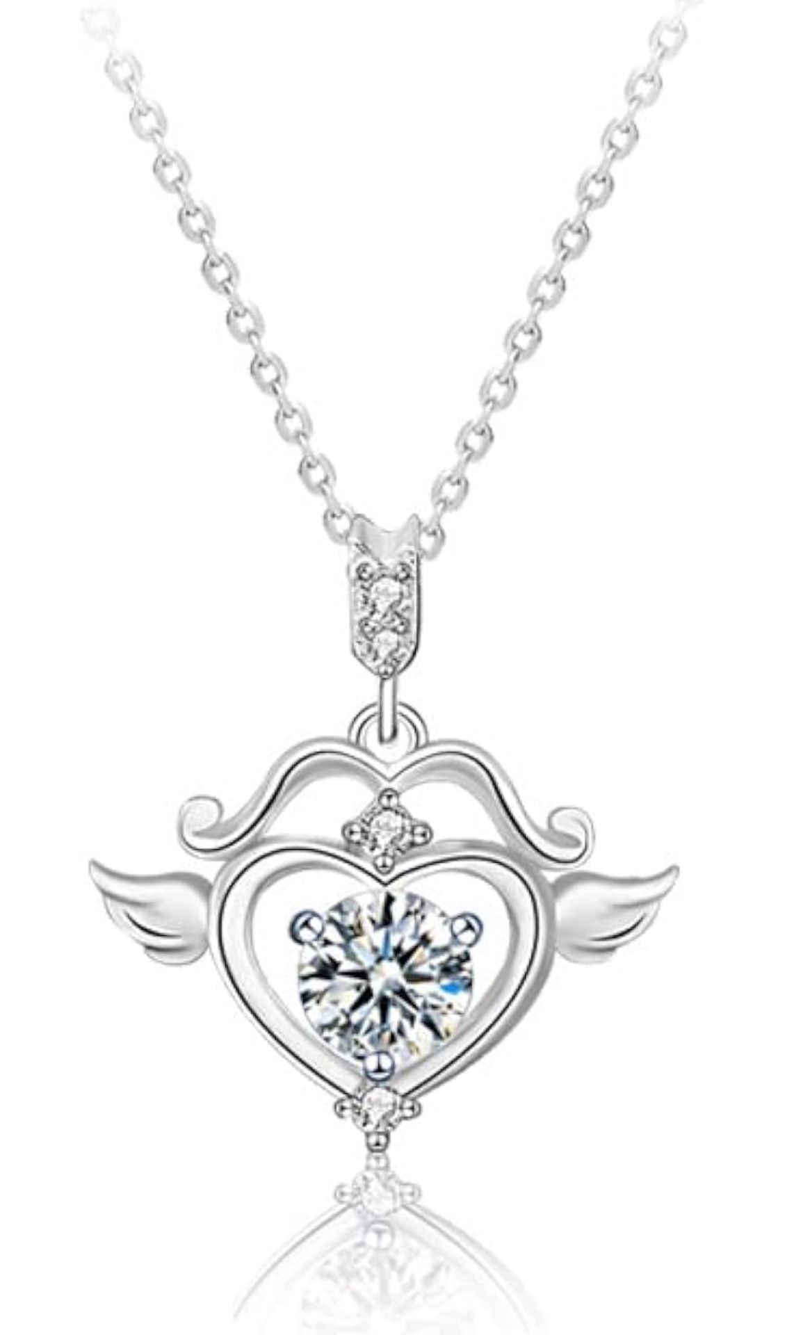 S925 Sterling Silver Moissanite Heart Necklace Gift for Wife or Girlfriend Elegant Silver Heart Necklace Ideal for Anniversaries Birthdays or Special