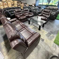 Living Room 3Pcs Sofa Set With Bluetooth Speaker And Lights 