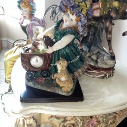 Antique doll figurine with clock #3 