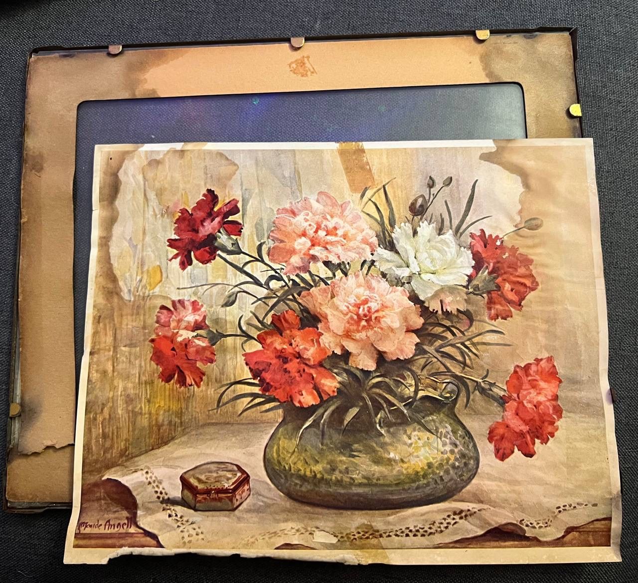 Original painting, signed by the Miss Maude Angell (act. 1(contact info removed)) floral Watercolour